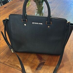 Michael Kors Black Satchel with Structured Design